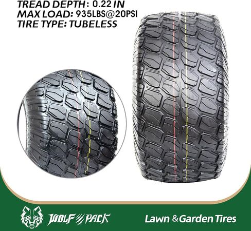 WOLF PACK 18x8.5-8 Lawn Mower Tire, Turf Saver Lawn & Garden Tire for Craftsman John Deere Dixon Walker Mower, 4 ply Tubeless, 815lbs Capacity-WP3007 in Saudi Arabia