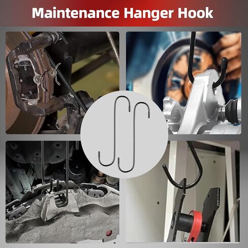 Brake Caliper Compression Tool, Caliper Piston Compressor Tool With Additional 2 pcs Large Steel Plate and 2 Hooks, 360°Adjustable Brake Caliper Tool for Single Twin Quad Piston Calipers (Red) in Kuwait