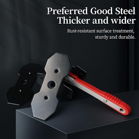 Brake Caliper Compression Tool, Caliper Piston Compressor Tool With Additional 2 pcs Large Steel Plate and 2 Hooks, 360°Adjustable Brake Caliper Tool for Single Twin Quad Piston Calipers (Red) in Kuwait