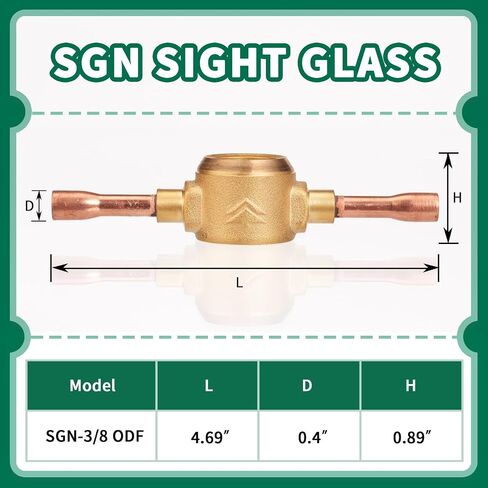 Sight Glass, Moisture Liquid Indicator, 3/8'' ODF Fitting, HVAC Tool for Air ConditioningRefrigeration in Kuwait