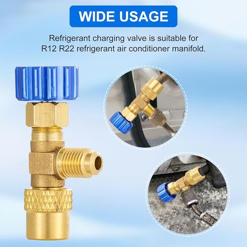 R12 R22 صمام شحن المبرد ، صمام كرة التحكم في تدفق السلامة ، تركيبات HVAC منخفضة الخسارة من أجل R12 R22 AC ، أداة مكيف الهواء المنقسمة المصغرة (1/4 '' ذكر x 1/4 '") أنثى) in Kuwait