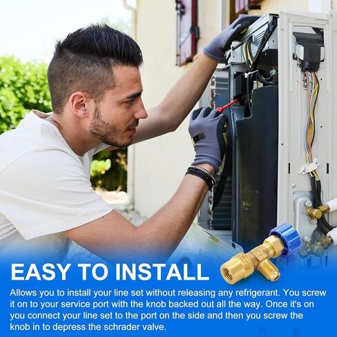 R12 R22 صمام شحن المبرد ، صمام كرة التحكم في تدفق السلامة ، تركيبات HVAC منخفضة الخسارة من أجل R12 R22 AC ، أداة مكيف الهواء المنقسمة المصغرة (1/4 '' ذكر x 1/4 '") أنثى) in Kuwait