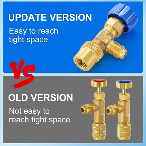 R12 R22 صمام شحن المبرد ، صمام كرة التحكم في تدفق السلامة ، تركيبات HVAC منخفضة الخسارة من أجل R12 R22 AC ، أداة مكيف الهواء المنقسمة المصغرة (1/4 '' ذكر x 1/4 '") أنثى) in Kuwait