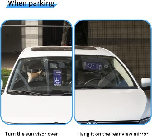 Yuoyar Portable Handicap Placard حامل للسيارات - شماعات الحامي الشمئلة الشفافة الشفافة - حامل لافتة لسيارات الإعاقة (أسود) in Kuwait