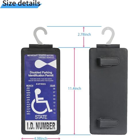 Yuoyar Portable Handicap Placard حامل للسيارات - شماعات الحامي الشمئلة الشفافة الشفافة - حامل لافتة لسيارات الإعاقة (أسود) in Kuwait