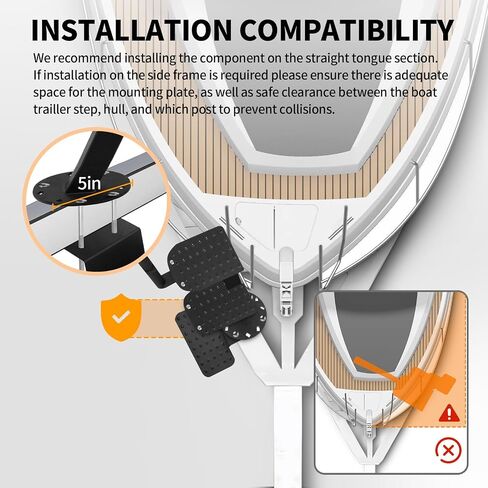 Heavy-Duty Boat Trailer Steps with Safety Grab Handle, Non-Slip Surface, Adjustable Boat Steps, Trailers Tongue Step Fits Elevated Platforms & Trailers, 3 Steps in Saudi Arabia