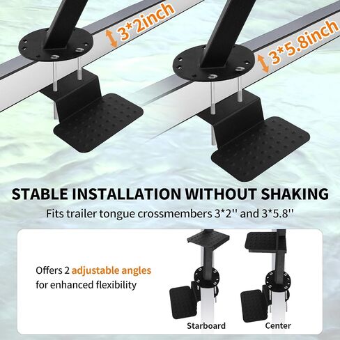 Heavy-Duty Boat Trailer Steps with Safety Grab Handle, Non-Slip Surface, Adjustable Boat Steps, Trailers Tongue Step Fits Elevated Platforms & Trailers, 3 Steps in Saudi Arabia