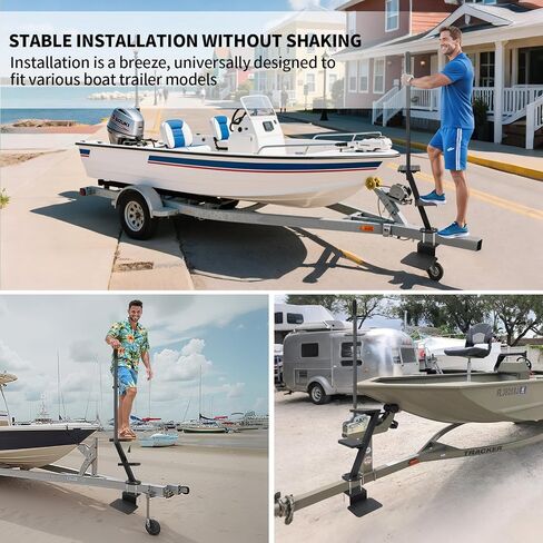 Heavy-Duty Boat Trailer Steps with Safety Grab Handle, Non-Slip Surface, Adjustable Boat Steps, Trailers Tongue Step Fits Elevated Platforms & Trailers, 3 Steps in Saudi Arabia