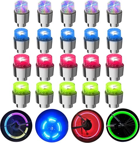 12 PCS LED Wheel Lights Flash Light Tire Valve Cap Lamp for Car Trucks Motorcycle Bike (Blue) in Saudi Arabia