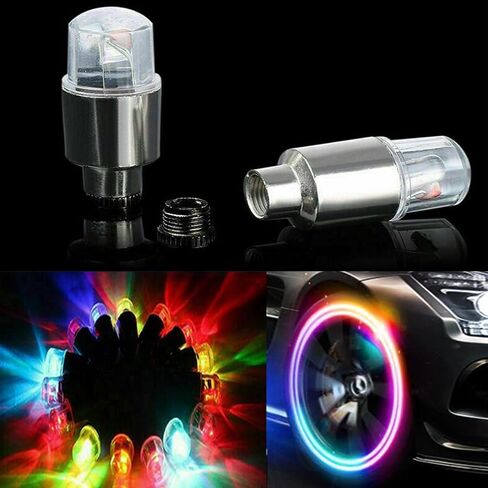 12 PCS LED Wheel Lights Flash Light Tire Valve Cap Lamp for Car Trucks Motorcycle Bike (Blue) in Saudi Arabia