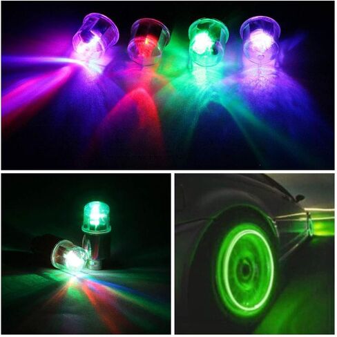12 PCS LED Wheel Lights Flash Light Tire Valve Cap Lamp for Car Trucks Motorcycle Bike (Blue) in Saudi Arabia
