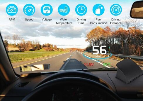 شاشة العرض ، P10 Universal Car Hud OBD2 تحذير سرعة RPM الاستهلاك استهلاك الوقود in Saudi Arabia