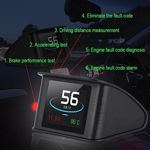 شاشة العرض ، P10 Universal Car Hud OBD2 تحذير سرعة RPM الاستهلاك استهلاك الوقود in Saudi Arabia