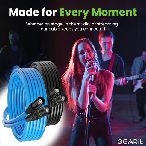 GearIT CAT6 Ethernet Cable, EtherCON-Compatible (100 Feet) RJ45 Connectors for Pro Audio, Aluminum Shielded, Oxygen Free Copper - 3 ft. - Blue in Saudi Arabia