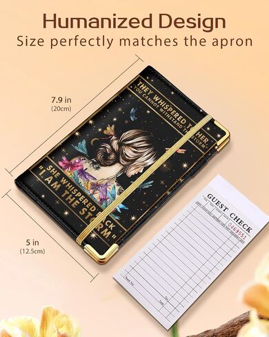Slohif Server Book Serving Books with Zipper Pocket Accessories Leather Server Check Book Restaurant Server Booklet Ticket Book Holder 10.0 in Saudi Arabia