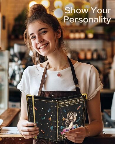 Slohif Server Book Serving Books with Zipper Pocket Accessories Leather Server Check Book Restaurant Server Booklet Ticket Book Holder 10.0 in Saudi Arabia