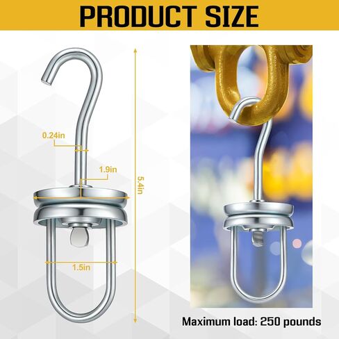 6 Pcs Heavy Duty Rotating Spinner Hooks Powder Coating Rotary Swivel Hooks Strong Hanging Oven Painting Spraying Hangers for Heavy Items Wheel Frame High Temp Masking Supply 250 Lbs Capacity in Saudi Arabia