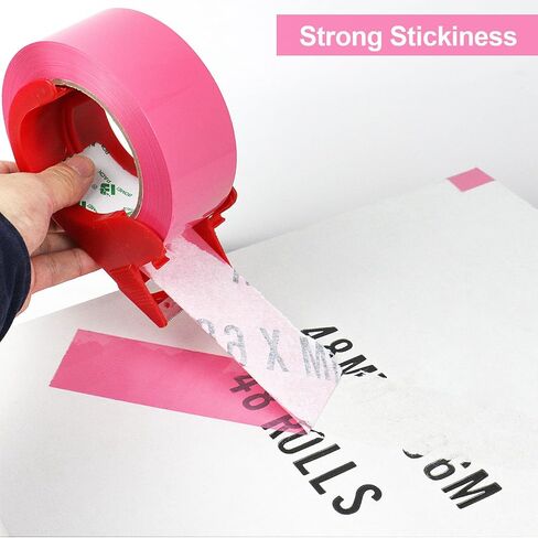 BOMEI PACK Pink Packing Tape with Dispenser, 2.4 Mil 1.88 Inch x 110 Yards, 2 Refills Rolls Color Box Tape for Moving, Shipping and Packaging in Saudi Arabia