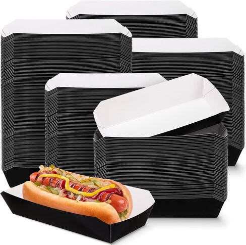 Rtteri 400 Pcs 2lb Paper Food Tray Disposable Food Boats Hot Dog Tray 7 Inch Nacho Trays Take out Food Serving Trays for French Fries, Tacos, Hot Dog, Corn, BBQ Festival Party Supplies (Pink) in Saudi Arabia
