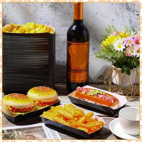 Rtteri 400 Pcs 2lb Paper Food Tray Disposable Food Boats Hot Dog Tray 7 Inch Nacho Trays Take out Food Serving Trays for French Fries, Tacos, Hot Dog, Corn, BBQ Festival Party Supplies (Pink) in Saudi Arabia