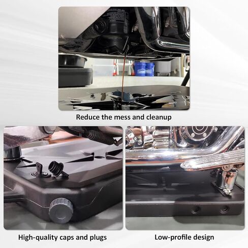 TCT-MOTORPARTS ABS Oil Drain Pan w/Spout Low Profile Fit for Harley Road King Electra Street Road Glide Ultra Limited Dyna Freewheeler CVO Tri Glide Heritage Softail Fat Bob Honda Yamaha Kawasaki in Saudi Arabia