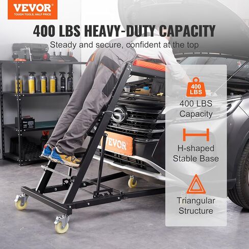 VEVOR Automotive Topside Creeper, 400 LBS Capacity High Creeper with 48" to 76" Adjustable Height, 4 Swivel Caster Wheels, Heavy Duty Automotive Engine Creeper, Ideal for Auto Repair and Maintenance in Saudi Arabia