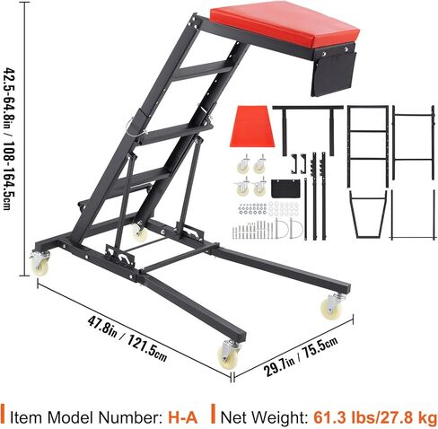 VEVOR Automotive Topside Creeper, 400 LBS Capacity High Creeper with 48" to 76" Adjustable Height, 4 Swivel Caster Wheels, Heavy Duty Automotive Engine Creeper, Ideal for Auto Repair and Maintenance in Saudi Arabia