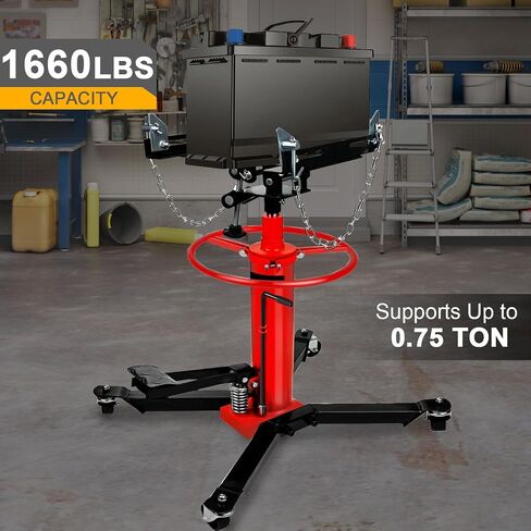 Transmission Jack 1660 lbs/ 0.75 Ton Capacity Hydraulic Telescopic Transmission Jack 34" - 68" Adjustable Height Telescoping Transmission Hydraulic with 360° Swivel Wheels Lift Hoist in Saudi Arabia