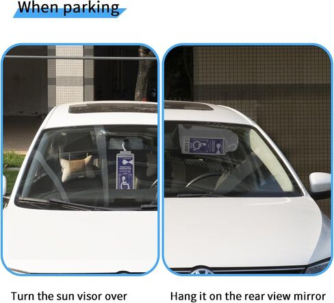 Yuoyar Portable Handicap Placard حامل للسيارات - شماعات الحامي الشمئلة الشفافة الشفافة - حامل لافتة لسيارات الإعاقة (أسود) in Kuwait