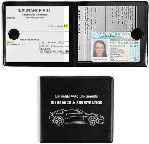 UYYE Car Registration and Insurance Card Holder, Vehicle Glove Box Car Organizer, Interior Car Accessories for Documents, Cards, License - 2 Pack in Kuwait