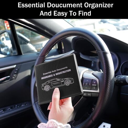 UYYE Car Registration and Insurance Card Holder, Vehicle Glove Box Car Organizer, Interior Car Accessories for Documents, Cards, License - 2 Pack in Kuwait