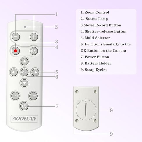 جهاز تحكم عن بعد للكاميرا اللاسلكية، إصدار مصراع AODELAN لـ Canon Sony Nikon والهواتف الذكية، تسجيل فيديو بتركيز AF Zoom متوافق مع Canon EOS R6,R7,850D/Sony ZV-1,ZV-E10,A9II/Nikon A1000,B600 in Kuwait