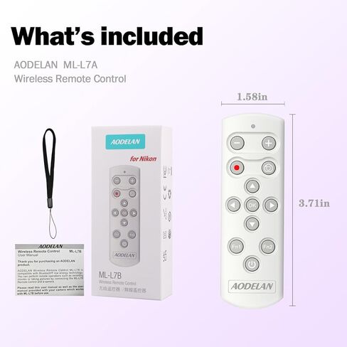 جهاز تحكم عن بعد للكاميرا اللاسلكية، إصدار مصراع AODELAN لـ Canon Sony Nikon والهواتف الذكية، تسجيل فيديو بتركيز AF Zoom متوافق مع Canon EOS R6,R7,850D/Sony ZV-1,ZV-E10,A9II/Nikon A1000,B600 in Kuwait