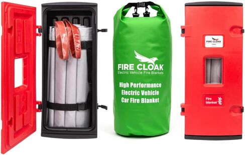 Fire Cloak USA EV Car Fire بطانية للمركبات الكهربائية والهجينة | تحتوي على حرائق السيارة | السلامة من الحرائق | بطانية النار | قمع الحريق | بطانية حريق السيارة الكهربائية | أداة المستجيبين الأولى in Kuwait