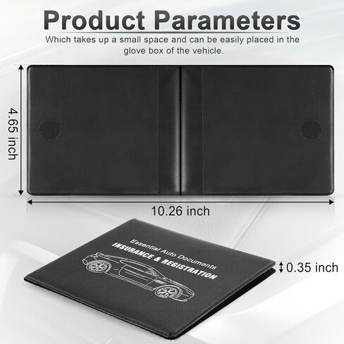 UYYE Car Registration and Insurance Card Holder, Vehicle Glove Box Car Organizer, Interior Car Accessories for Documents, Cards, License - 2 Pack in Kuwait