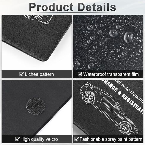 UYYE Car Registration and Insurance Card Holder, Vehicle Glove Box Car Organizer, Interior Car Accessories for Documents, Cards, License - 2 Pack in Kuwait