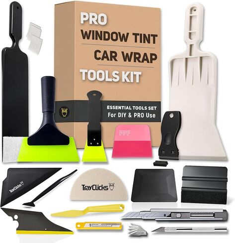 Window Tint Tools kit Vinyl Wrap Tool for Car Tinting Windshield Back Window Squeegee Bulldozer Squeegee Scrubber Paddle Rubber for Car Wrapping PPF Film Installation Auto Tint Kit Professional in Saudi Arabia