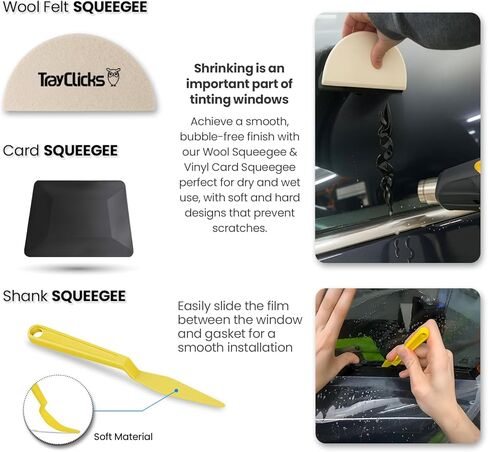 Window Tint Tools kit Vinyl Wrap Tool for Car Tinting Windshield Back Window Squeegee Bulldozer Squeegee Scrubber Paddle Rubber for Car Wrapping PPF Film Installation Auto Tint Kit Professional in Saudi Arabia