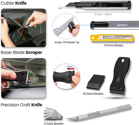 Window Tint Tools kit Vinyl Wrap Tool for Car Tinting Windshield Back Window Squeegee Bulldozer Squeegee Scrubber Paddle Rubber for Car Wrapping PPF Film Installation Auto Tint Kit Professional in Saudi Arabia