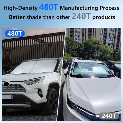 2025 تم ترقيته 480T الزجاج الأمامي الظل الظلال المخصصة تويوتا تويوتا راف 4 2019-2024 2025 ، 5 طبقات السيارة الأمامية Sunshade ، النسيج غير المنسوجة من القطن ، [تصميم OEM ، 100 ٪ من أشعة الشمس] Heat UV Protection Visor in Kuwait