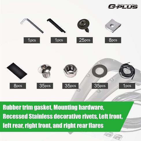 G-plus Fender Fender Cover Wheel Wheel Loved and Grey 4pcs متوافق مع Ford F150 2009-2014 StyleSide 67.0 "/78.8" in Kuwait