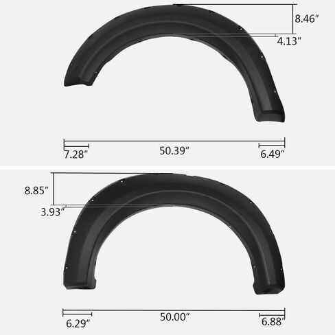 CHEDA Fender Flares,Compatible with 2009-2014 Ford F150, Paintable Riveted Smooth Matte Black Pocket Style 4Pcs Wheel Flares Set in Saudi Arabia