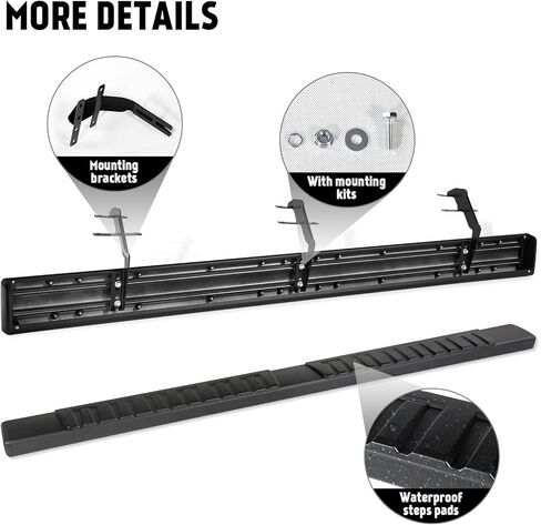 لوحات تشغيل 6 "PZ 6" لعام 2015-2025 Ford F-150 Supercrew CAB 4-DOORS 2017-2024 FORD F250 F350 Super Duty Crew CAB Black Aluminium Sidoy Severy Nerf Bars in Kuwait