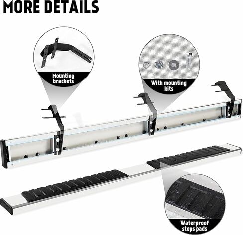 لوحات تشغيل 6 "PZ 6" لعام 2015-2025 Ford F-150 Supercrew CAB 4-DOORS 2017-2024 FORD F250 F350 Super Duty Crew CAB Black Aluminium Sidoy Severy Nerf Bars in Kuwait