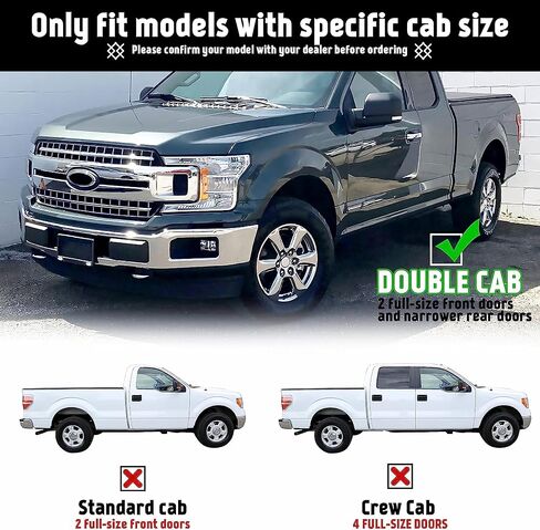 لوحات تشغيل 6 "PZ 6" لعام 2015-2025 Ford F-150 Supercrew CAB 4-DOORS 2017-2024 FORD F250 F350 Super Duty Crew CAB Black Aluminium Sidoy Severy Nerf Bars in Kuwait