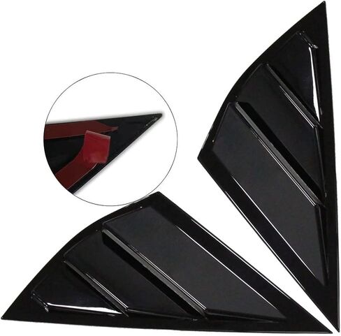 BestEvMod Compatible with 2021 2022 2023 2024 2025 Mustang Mach E Quarter Side Window Scoop Louvers Cover Window Visor Cover ABS (Glossy Black) in Saudi Arabia
