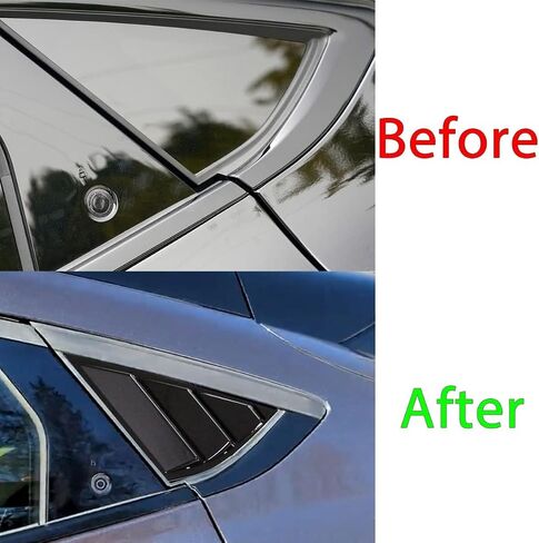 BestEvMod Compatible with 2021 2022 2023 2024 2025 Mustang Mach E Quarter Side Window Scoop Louvers Cover Window Visor Cover ABS (Glossy Black) in Saudi Arabia