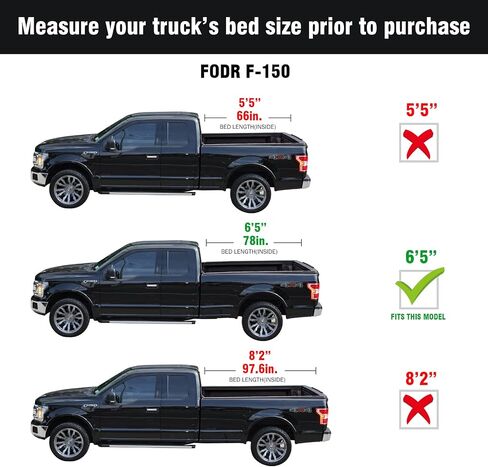 توتل قذيفة قابلة للطي قابلة للطي غطاء توننيو | يناسب 2015-2025 فورد F150 5'5 "السرير (66") - TULH016 in Saudi Arabia