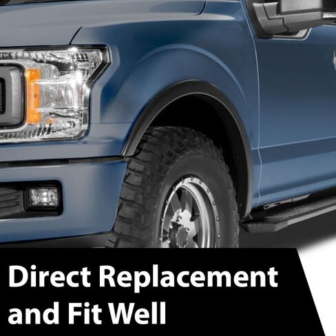CHEDA Fender Flares,Compatible with 2009-2014 Ford F150, Paintable Riveted Smooth Matte Black Pocket Style 4Pcs Wheel Flares Set in Saudi Arabia