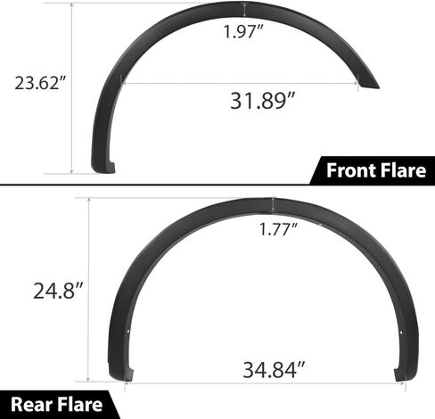CHEDA Fender Flares,Compatible with 2009-2014 Ford F150, Paintable Riveted Smooth Matte Black Pocket Style 4Pcs Wheel Flares Set in Saudi Arabia